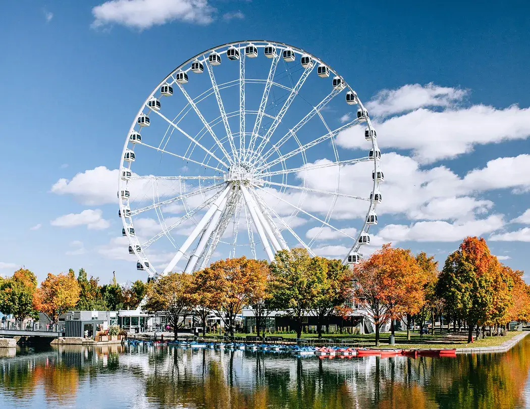 Montreal observation wheel by the old port in autumn