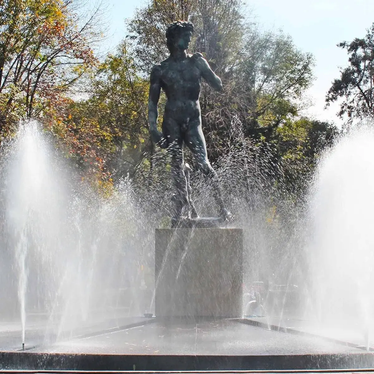 Plaza Río de Janeiro with replica of David